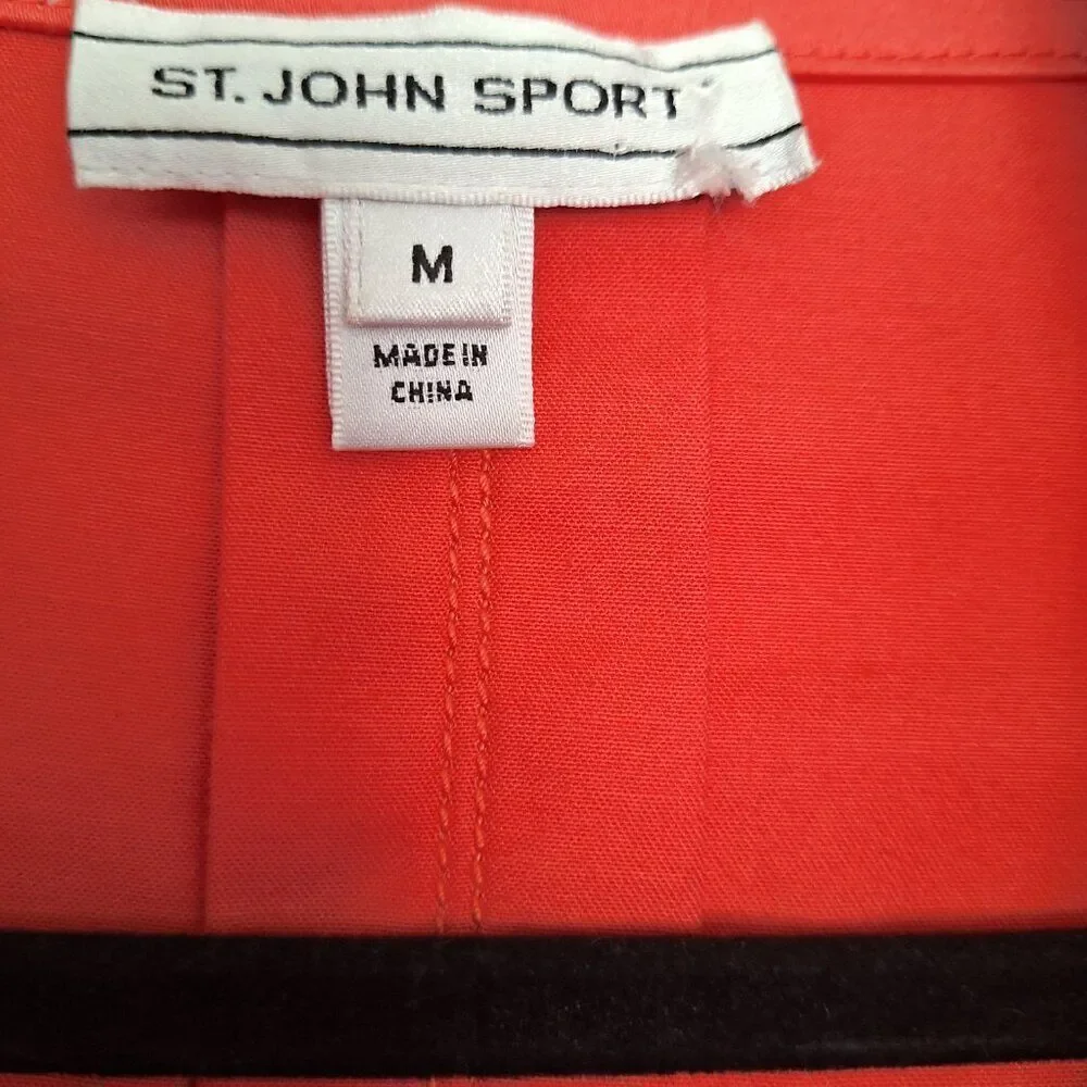 ST. JOHN SPORT Pink Long Pocket cotton Jacket‎ Coat size M
